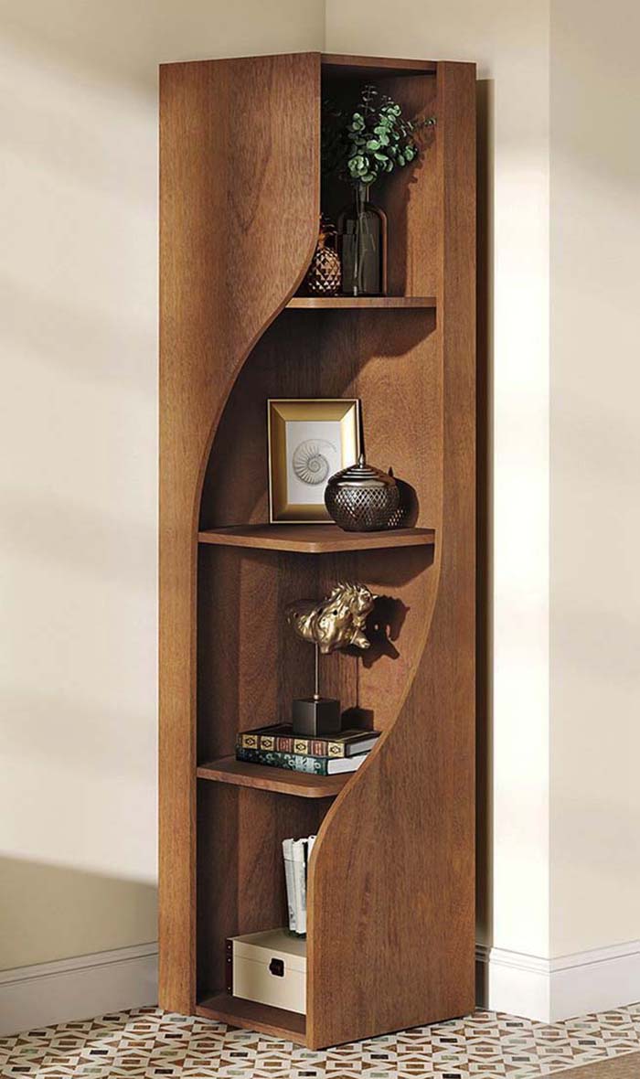 Mẫu kệ góc tường phòng khách đẹp